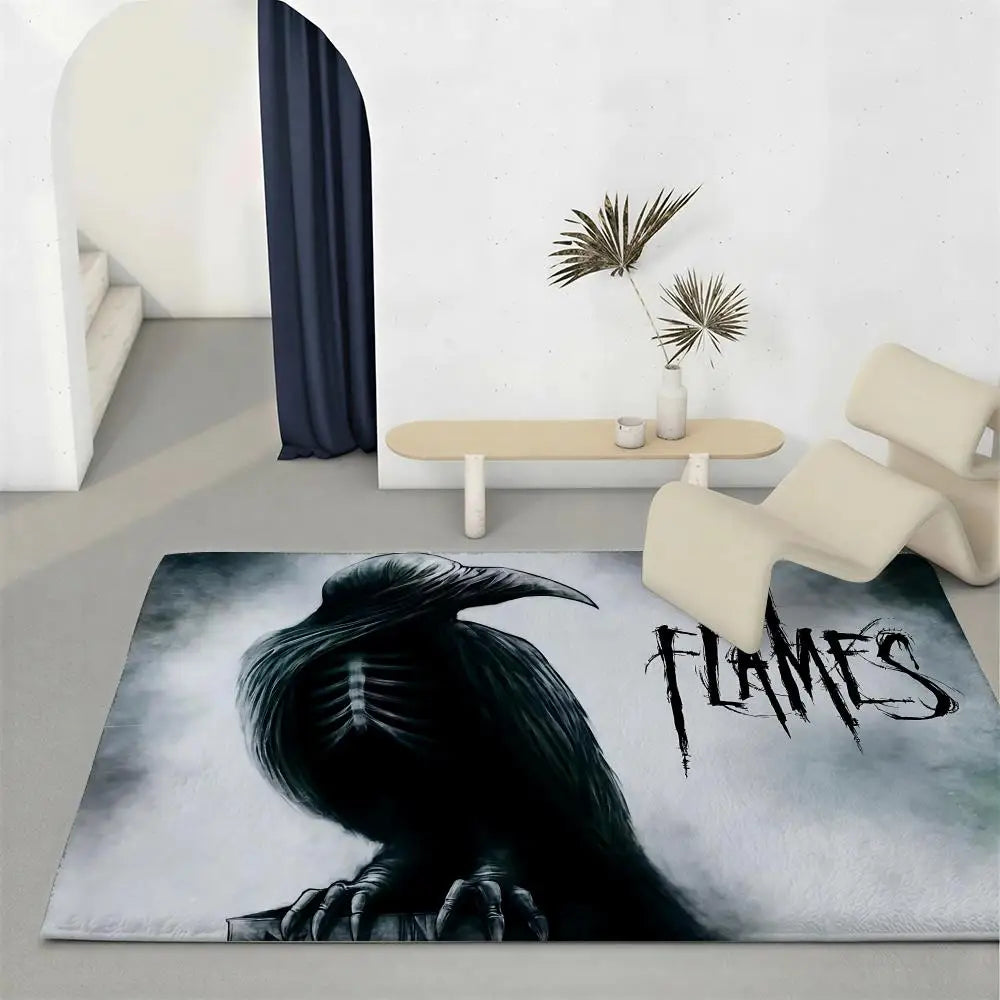 In Flames Band Flannel Floor Mat – Non-Slip Indoor Rug