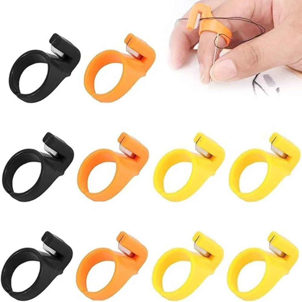 Finger Thimble Thread Cutter Ring – Plastic Sewing Tool 3/10pc