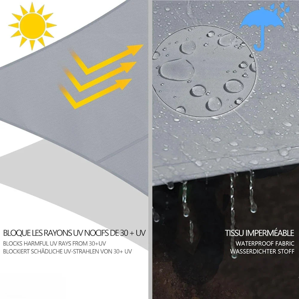 Triangle Sun Shade Sail 98% UV Block Waterproof Canopy Outdoor