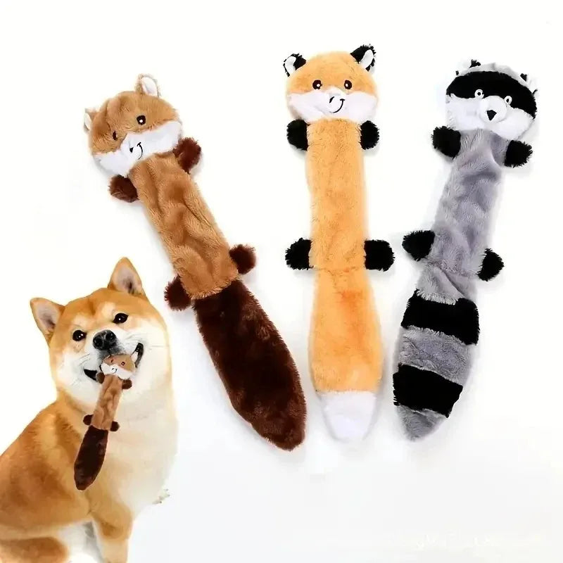 Plush Squeaky Dog Toy – Bite-Resistant Fleece Chew Toy