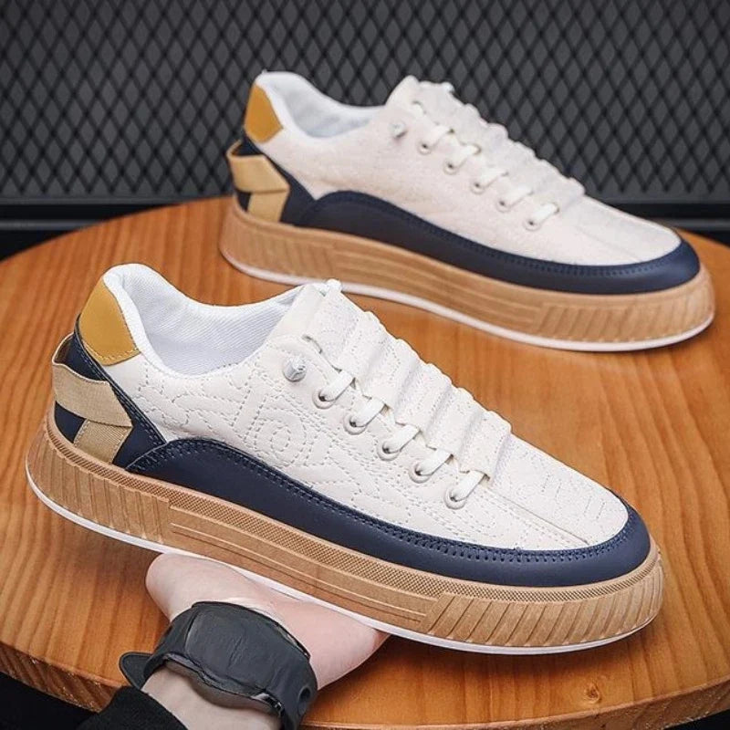 Men's British Style Color Block Casual Board Shoes | Waterproof
