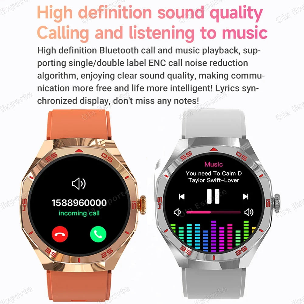 2025 Smart Watch Men Women AMOLED HD Screen GPS Tracker Bluetooth