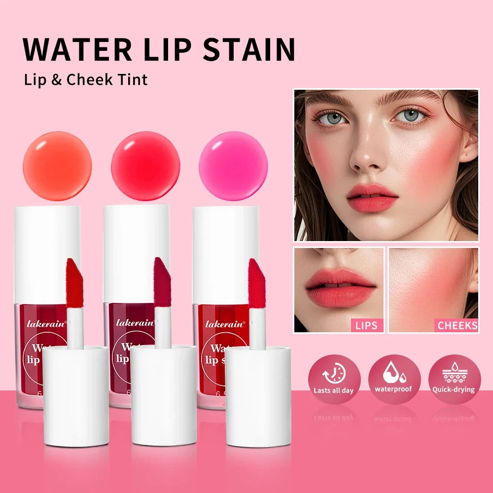 Lakerain 2-in-1 Lip Tint & Liquid Blush – Matte, Waterproof