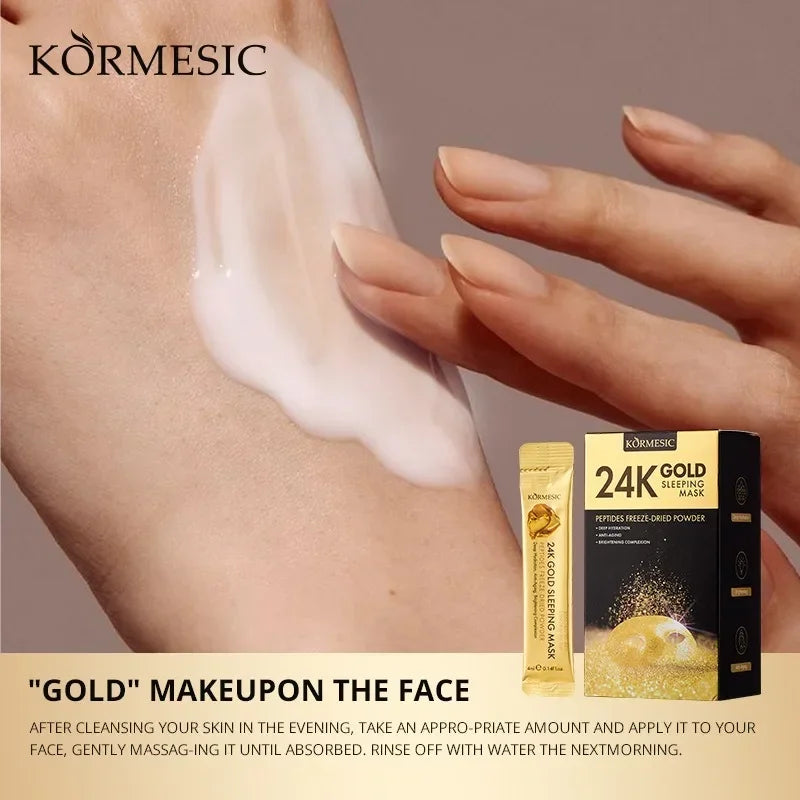 BIOAOUA 24K Gold Sleeping Face Mask – Hydrating & Firming 20pc