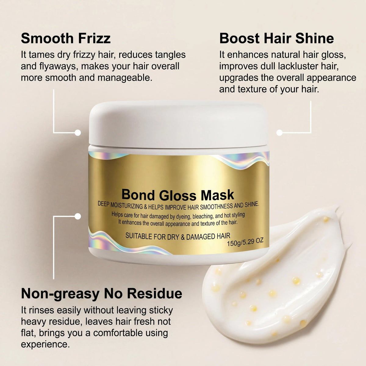 Bond Gloss Deep Conditioning Hair Mask – Keratin & Vitamin E