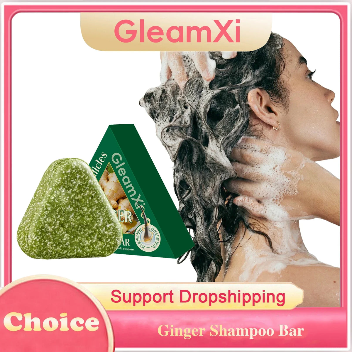Gleamxi Ginger Shampoo Bar | Hair Growth & Anti Hair Loss