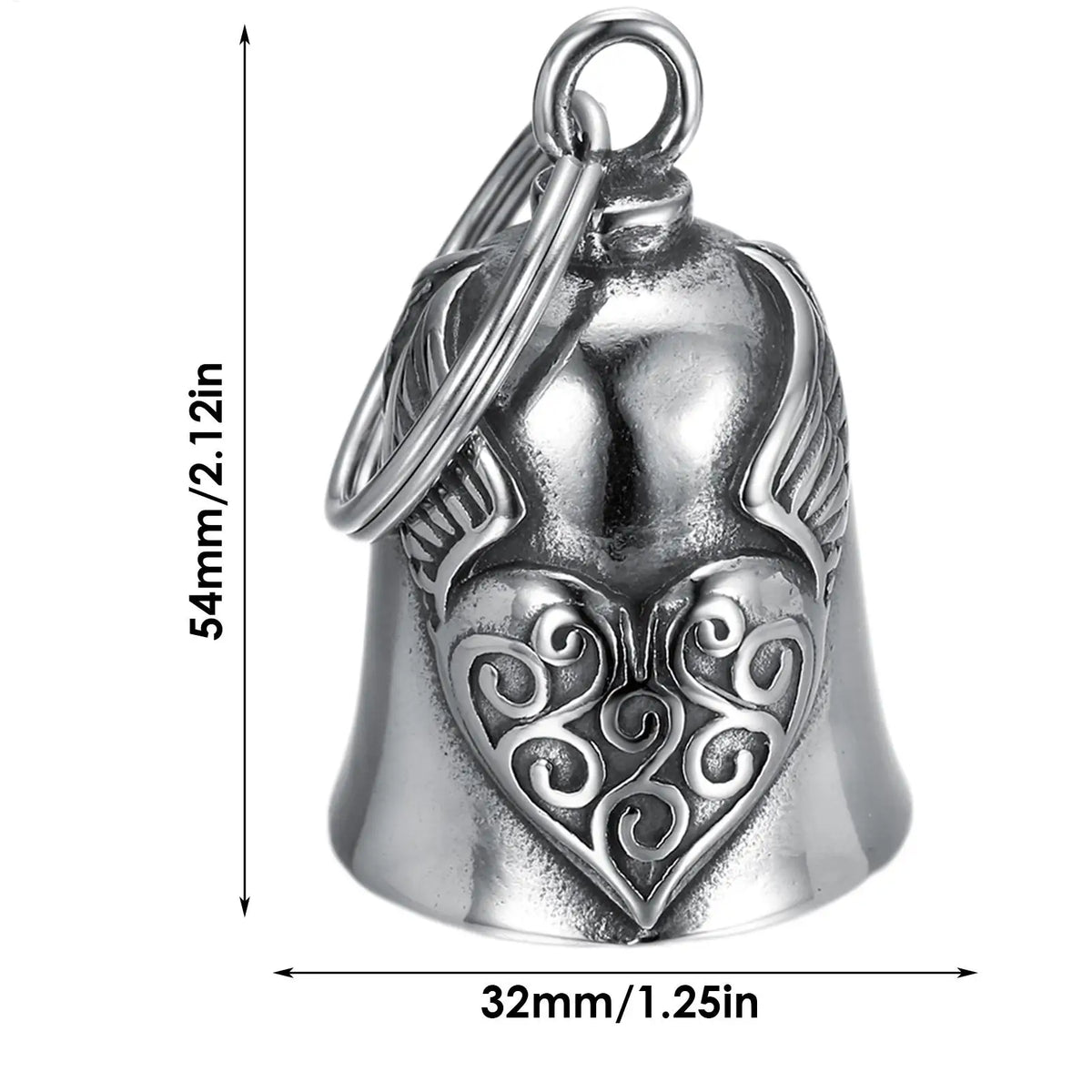 Heart Wing Motorcycle Bell Pendant Lucky Riding Good Luck Retro