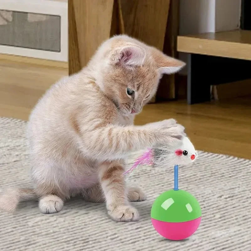 Cat Toy Set – Mouse Teaser & No-Tip Interactive Pet Toys