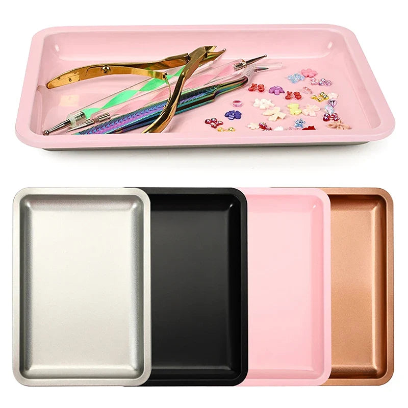 Stainless Steel Cosmetic & Jewelry Storage Tray Organizer