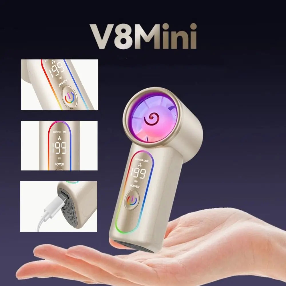 Mini Turbo Handheld Fan – USB Rechargeable Portable Fan