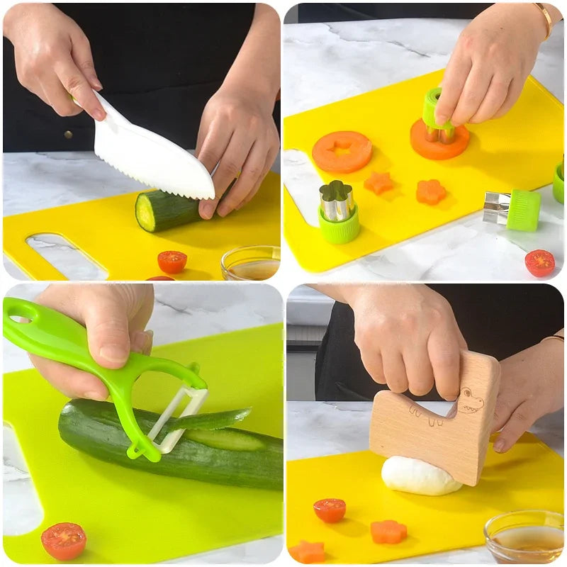 Kids Safe Cooking Cutter Set – Plastic Knife, Peeler & DIY Tools