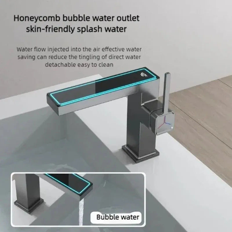 Modern Black Digital Display Faucet | Single-Hole Ceramic Valve
