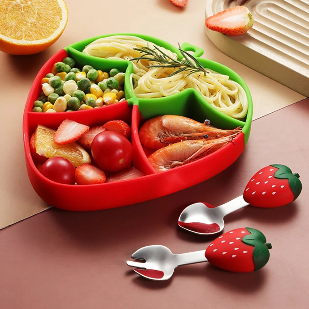 Vegetable Fruit Cartoon Baby Cutlery Kits Safety Comfort Weaning