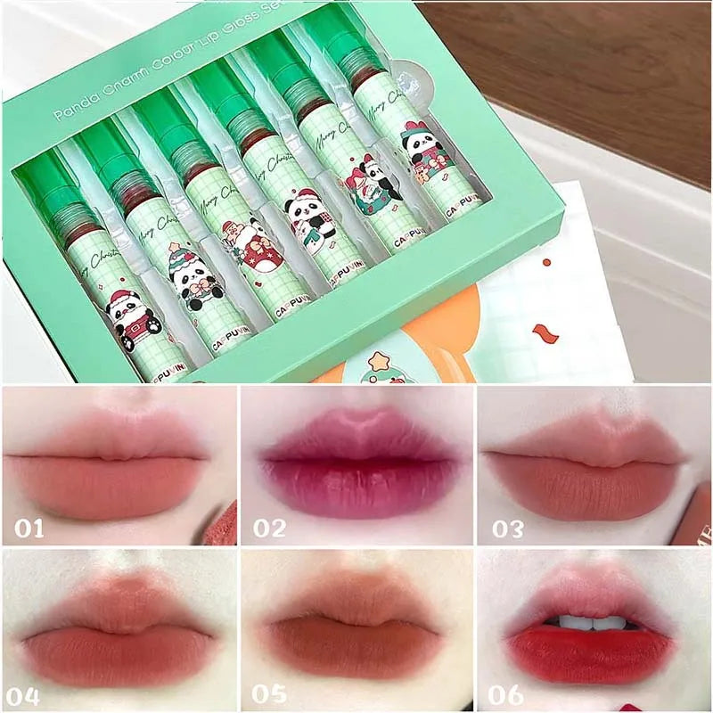 Panda Cute Matte Gloss Lip Natural Makeup Long-lasting Non-sticky