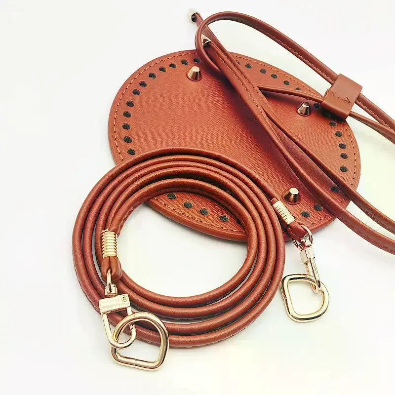 PU Leather Bucket Bag Base DIY Kit – Strap & Drawstring Set