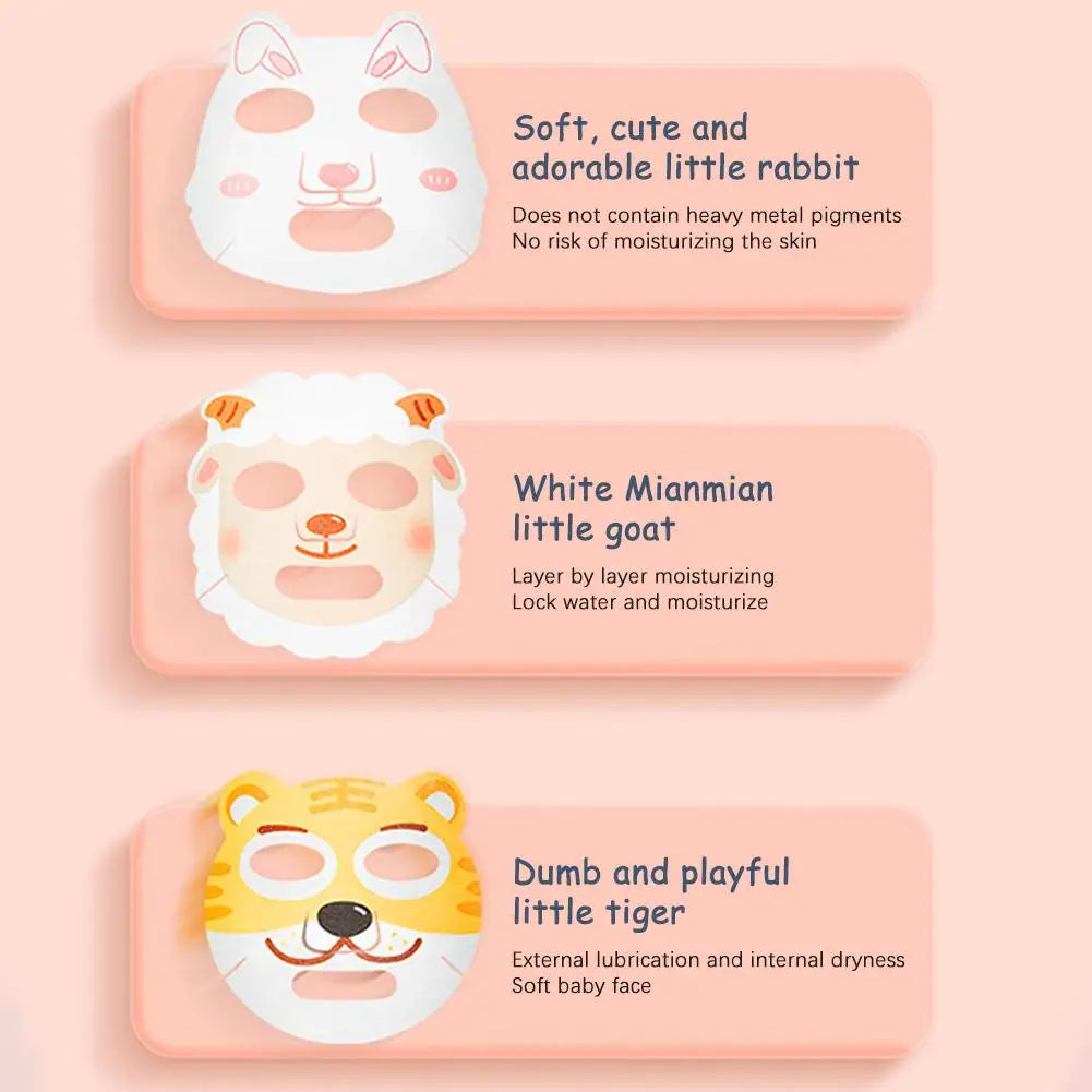 Kids Animal Sheet Masks 5-Pack – Gentle Moisturizing Facial Mask