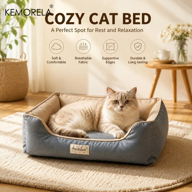 KEMORELA Four Season Cat & Dog Bed – Washable Anti-Slip Sofa