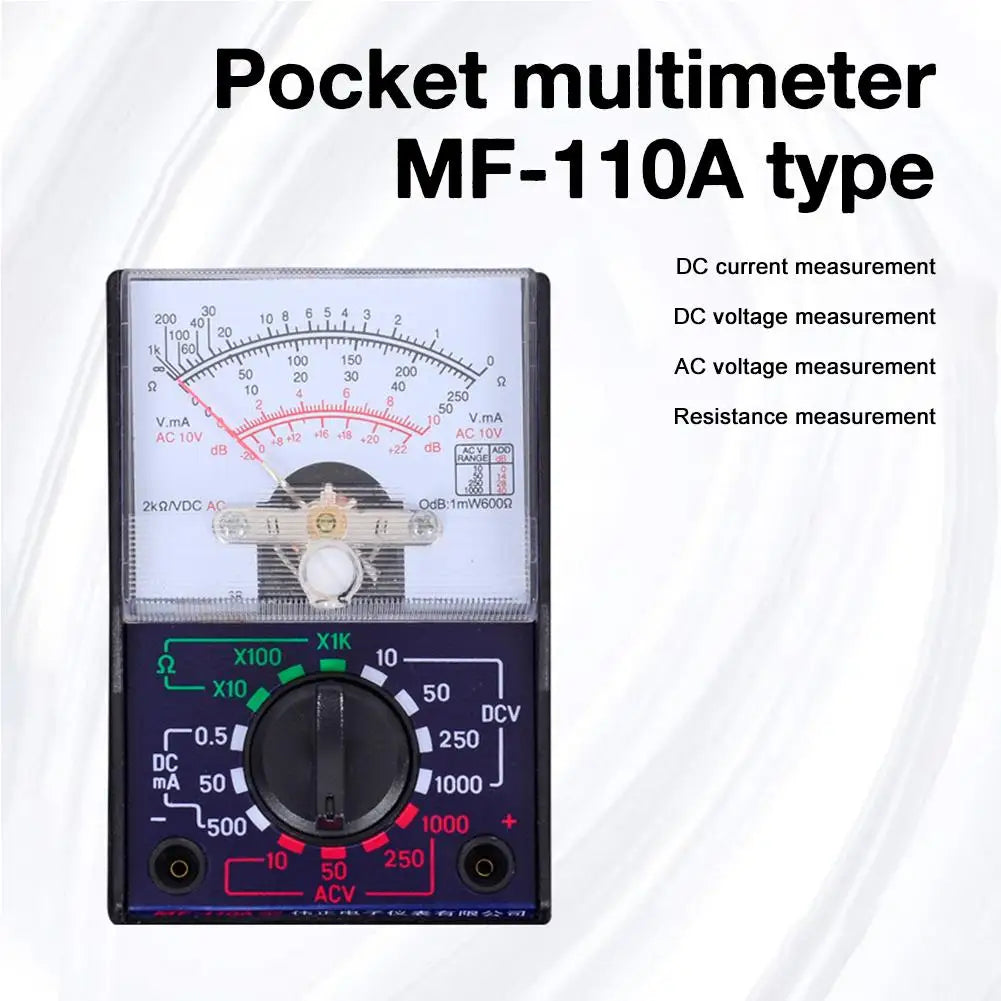 Pocket Analog Multimeter – AC/DC Voltage & Ohm Tester 110A