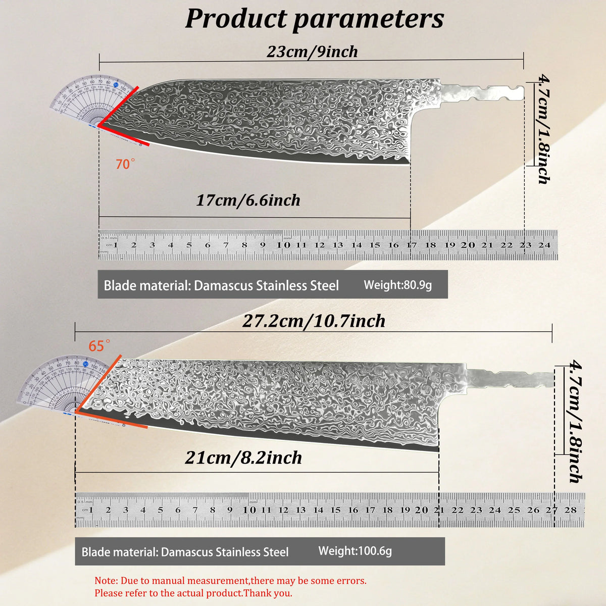 67-Layer Damascus Santoku Knife Blank Blade – Hand-Forged