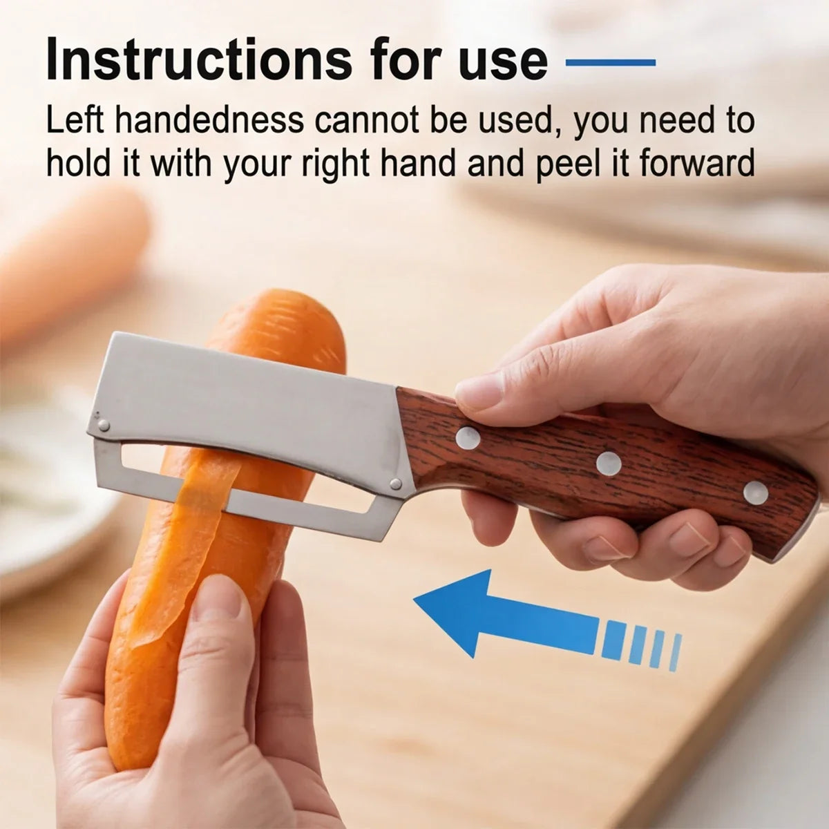 Stainless Steel Peeler with Wooden Handle | Fruit & Veg