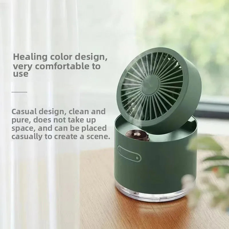URGGU Mini USB Desktop Fan with Humidifier – Portable Folding