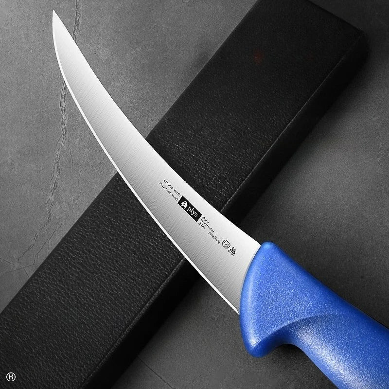 Ultra-Sharp Curved Boning Knife – Stainless Steel Butcher Blade