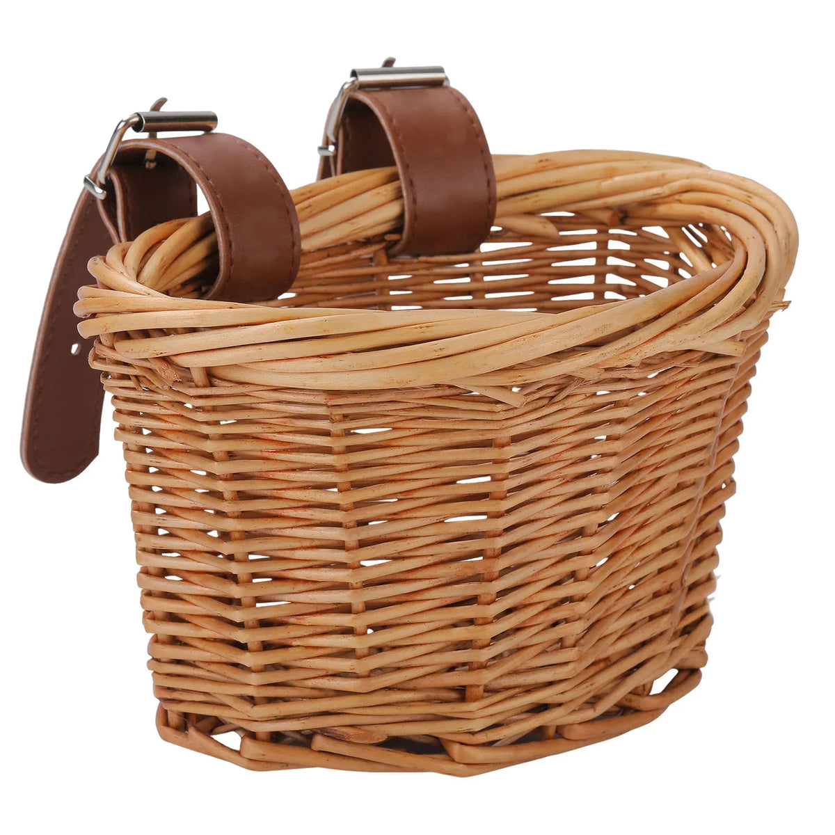 Kids Bike Basket Bicycle Wicker D-shaped Baskets Child Scooter Front