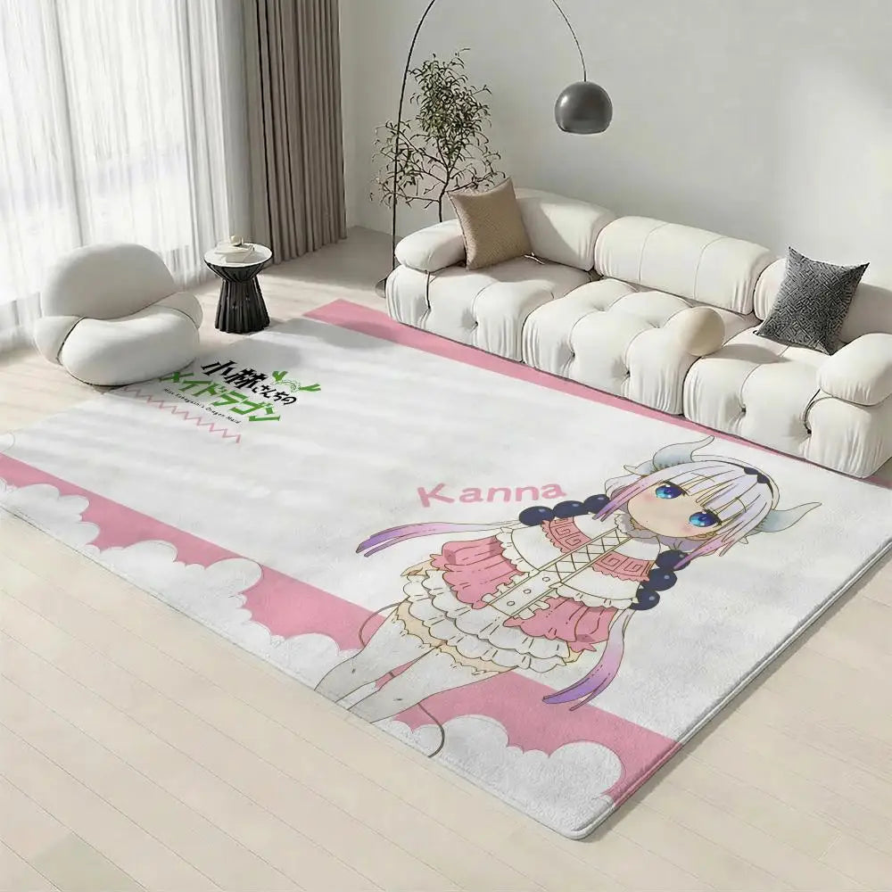 Miss Kobayashi's Dragon Maid Anime Flannel Rug – Non-Slip Mat