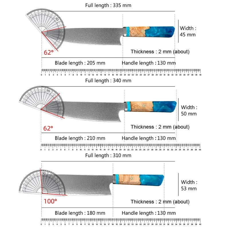 InLeung Damascus Steel Chef Knife – Handmade Japanese Kitchen