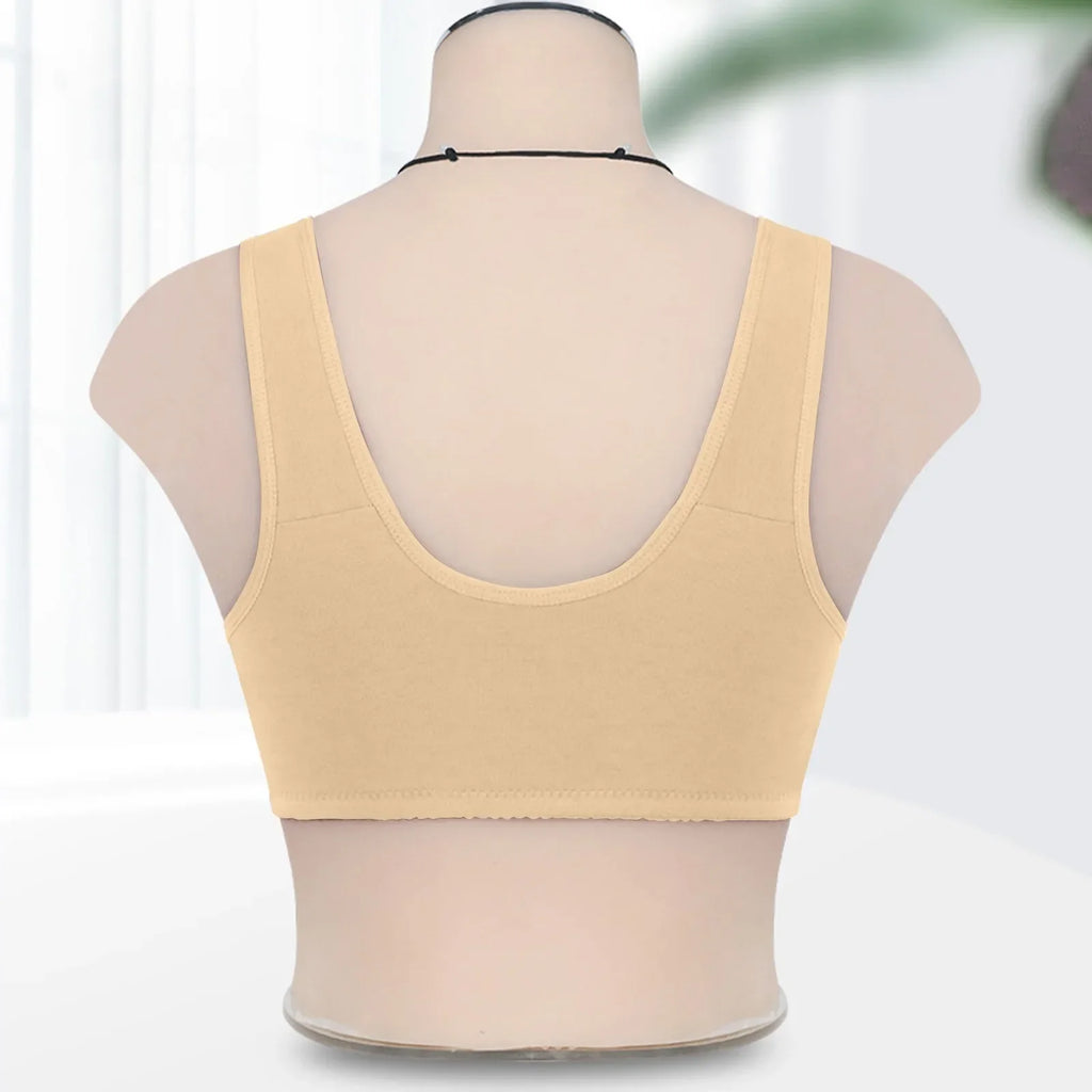 Women's Wire-Free Front Buckle Bra | Plus Size Breathable Vest Bra