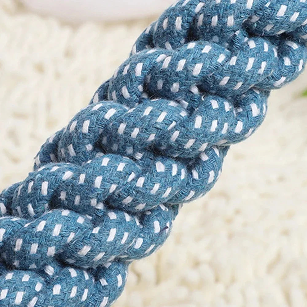 Double-Ring Cotton Rope Dog Toy – Durable Tug for Large Dogs