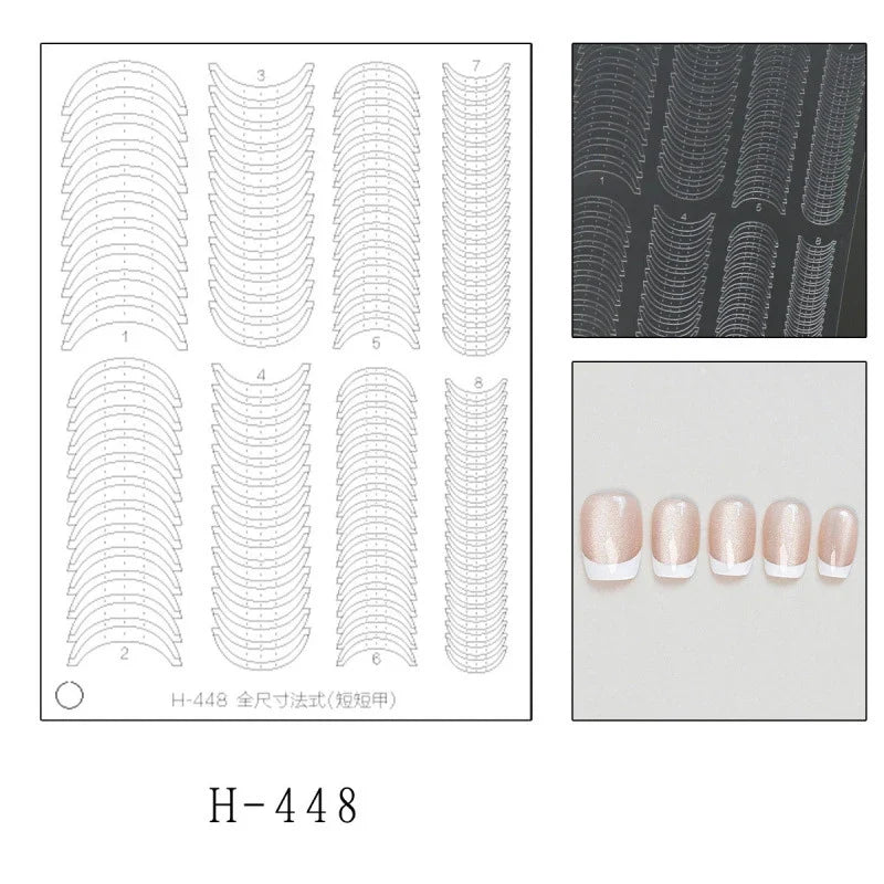 French Nail Stencil Stickers – Hollow Tip Guide Templates