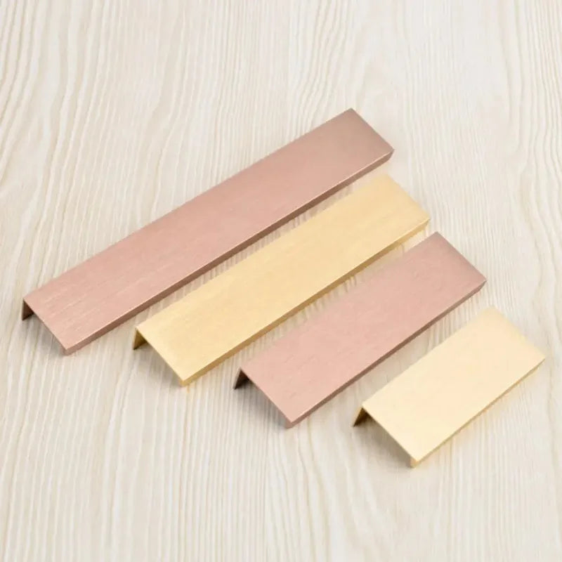 Hidden Drawer Pull Handle – Rose Gold Aluminum Cabinet Hardware