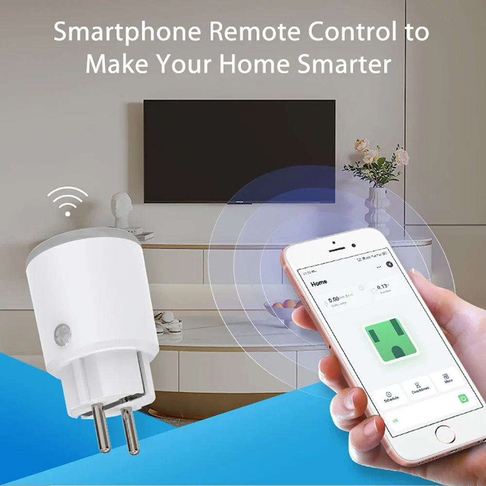 TUYA Smart Plug Matter Wi-fi Socket 16A Timer Outlet Power Monitor