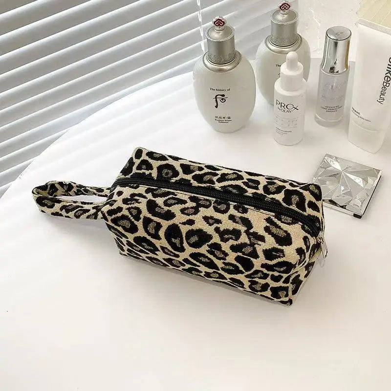 Leopard Print Makeup Bags Pillow Pen Bag WOMEN'S Large Capacity