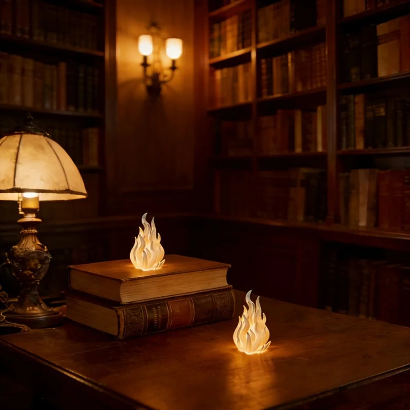 Flame-Shaped Candle Holders Set of 2 | Retro Home Décor Figurines