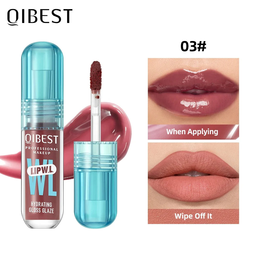 QIBEST Crystal Lip Gloss – Mirror Glaze & Hydrating Lip Tint
