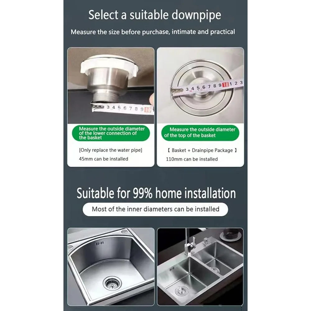 Stainless Steel Sink Drain Strainer – Anti-Odor & Rodent Guard