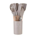 12-Piece Silicone Kitchen Utensil Set – Wood Handle & Storage