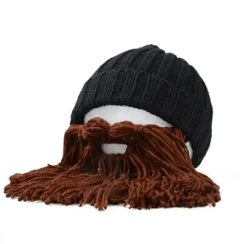 Mustache Beard Knitted Beanie Hat – Funny Party & Cosplay Cap