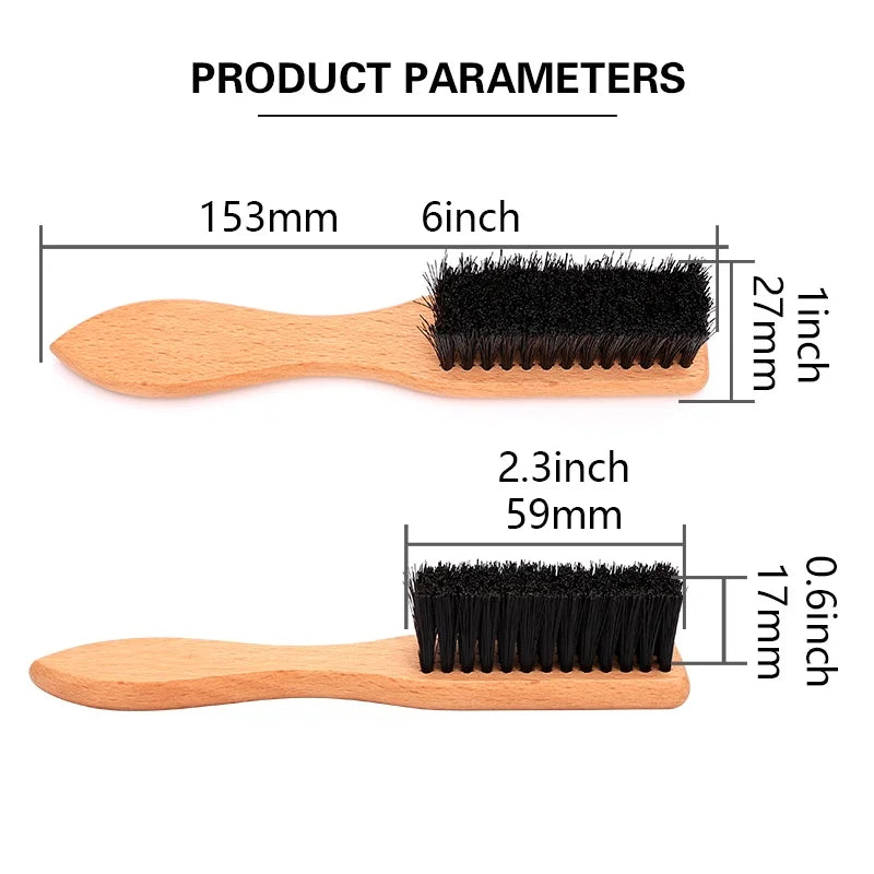 Men's Wood Handle Beard Brush & Neck Duster | Salon Tool
