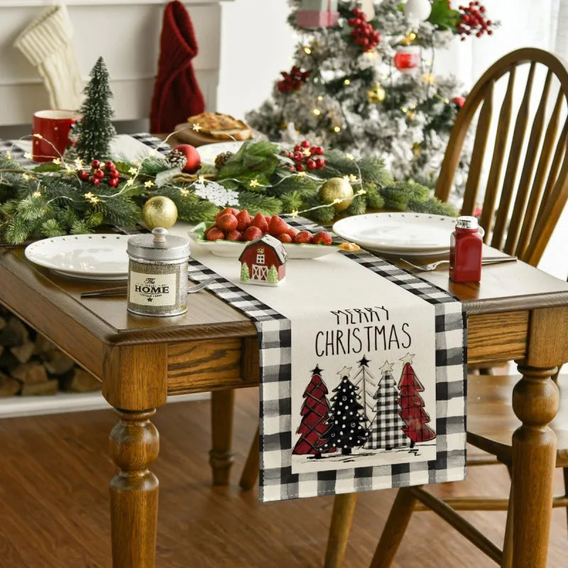 Christmas Table Runner Merry Decorations Home 2025 Cristmas Flag