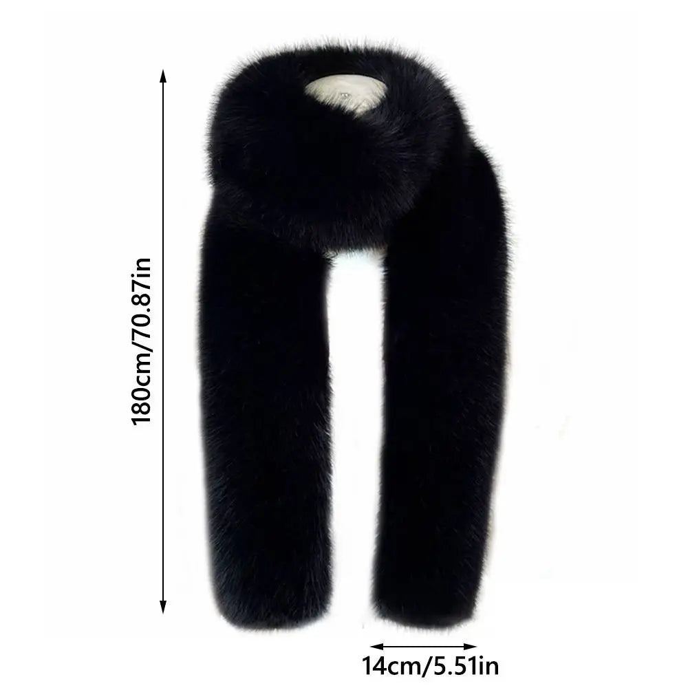 180cm Fluffy Faux Fur Long Scarf – 6 Colors Neck Warmer