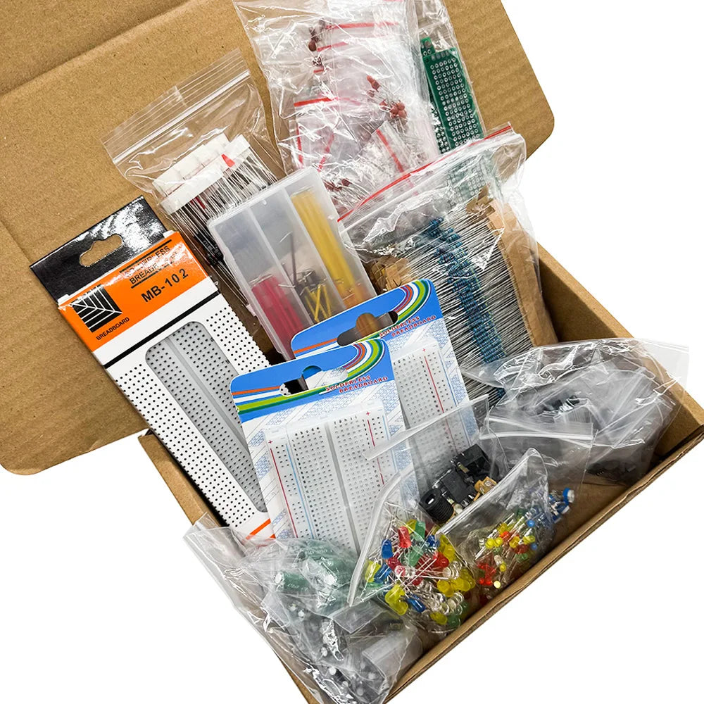 2110PCS Electronic Components Kit – Resistors, LEDs, Breadboard