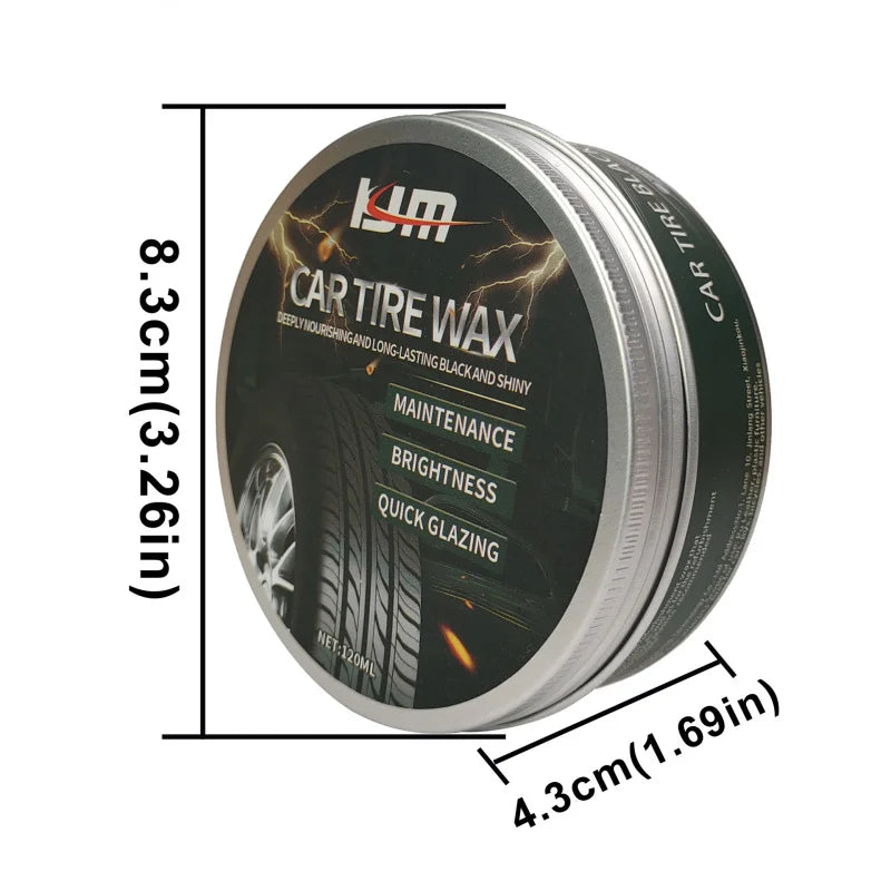 Car Tire Wax Brightener & Blackening Maintenance Cream 120ml