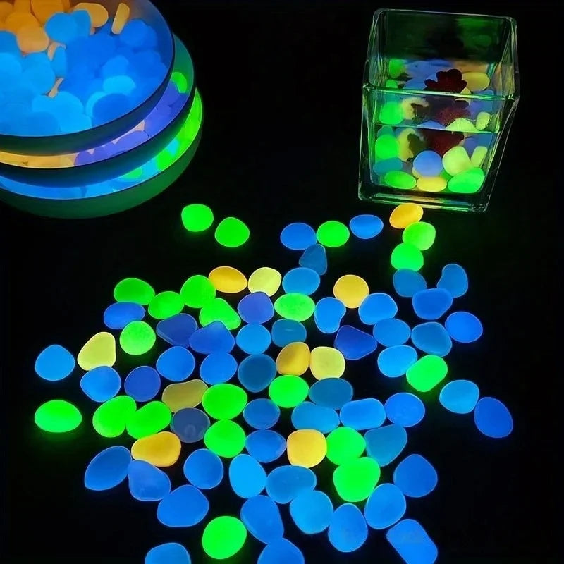 1200 Pcs Glow in the Dark Stones – Garden & Aquarium Pebbles