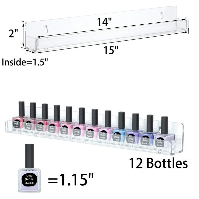 6-Layer Acrylic Nail Polish Wall-Mounted Rack & Organizer
