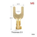 100Pcs Brass U-Shape Fork Crimp Terminals Grounding Lug Set
