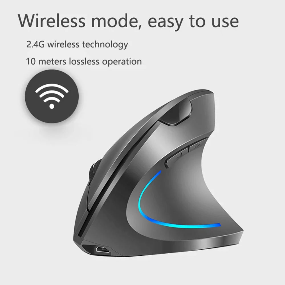 Arealer Wireless Vertical Ergonomic Mouse | 3 DPI, RGB