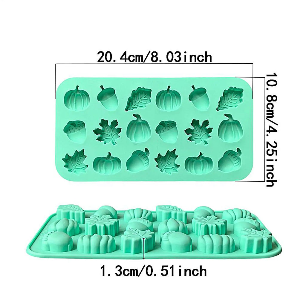 Silicone Fall Mold – 18 Cavity Maple Leaf Pumpkin Candy Mold